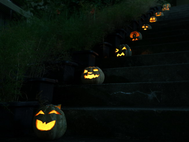 The jack-o’-lanterns were turned on at the NCYU Horticultural Science Hall.