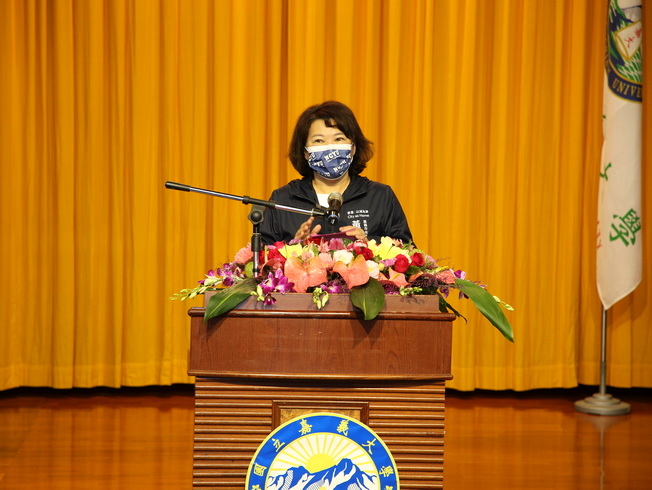 Chiayi Mayor Huang Ming-Hui gave a speech. 