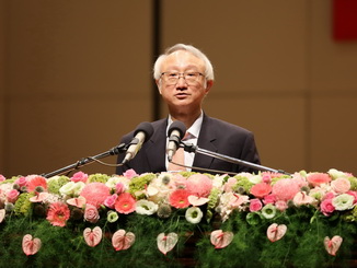 NCYU President Chyung Ay gave a speech during the ceremony of the 99th anniversary celebration of NCYU.